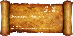 Seemayer Márton névjegykártya